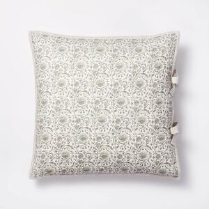 Threshold Studio McGee Euro Quilt Sham Light Teal Green Botanical Cotton Slub